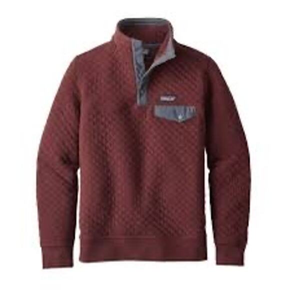 Women's Organic Cotton Quilt Snap-T® Pullover Red and Navy Size Small - Picture 1 of 6